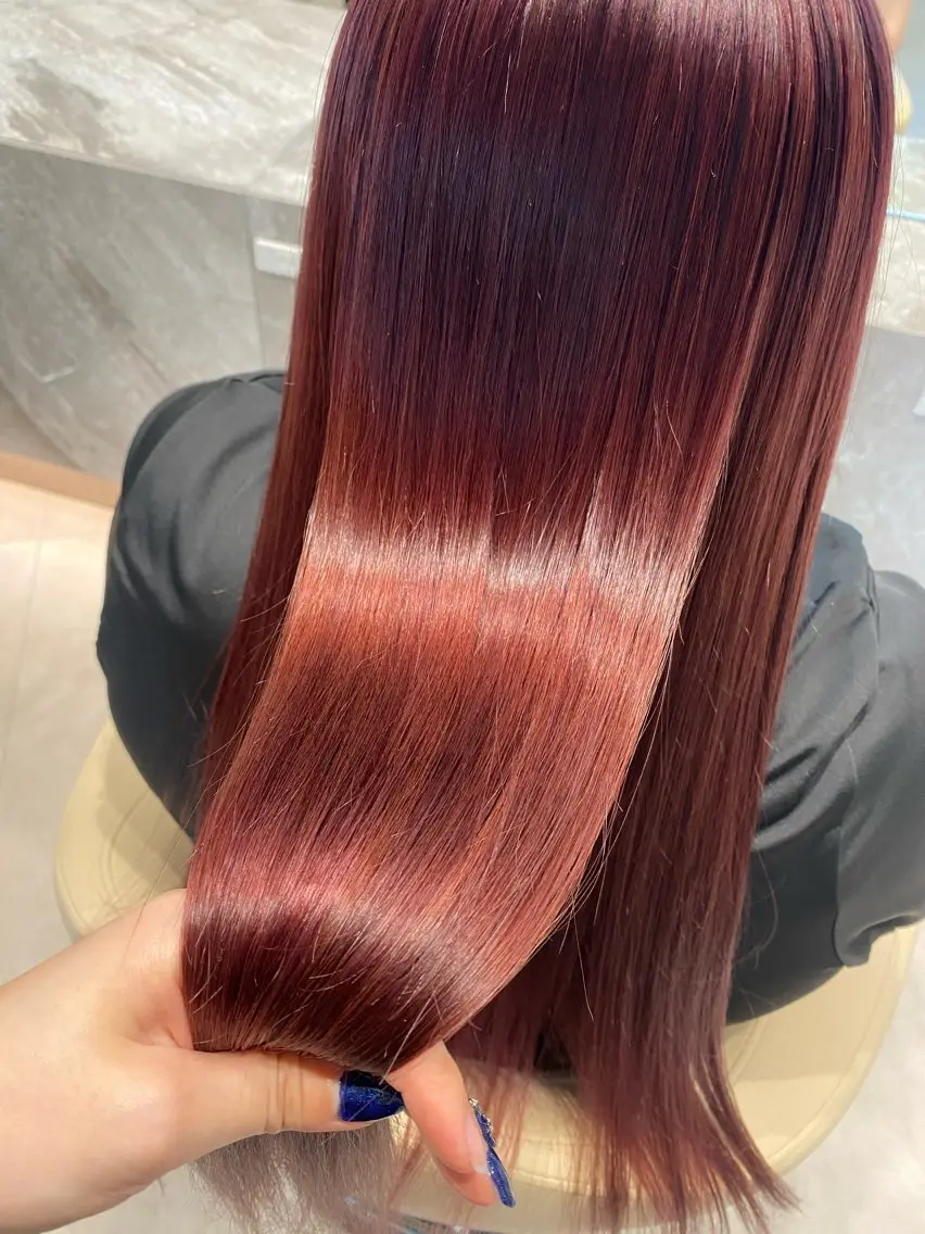 ロング カット ヘアカラー 縮毛矯正 トリートメント 透明感カラー/デザイ ンカラー/長峯美羽のヘアスタイル