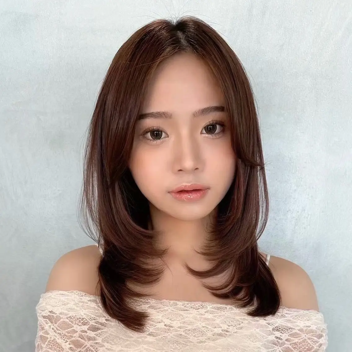 ミディアム カラー カット ヘアカラー トリートメント レイヤー/ミディ /艶カラー💫チャンのヘアスタイル