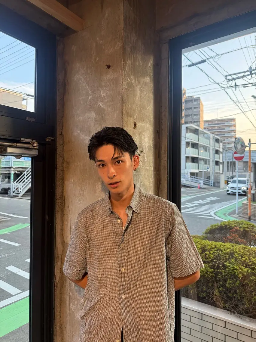 ショート メンズ カット 薬院平尾メンズパーマ メンズサロンkazのヘアスタイル