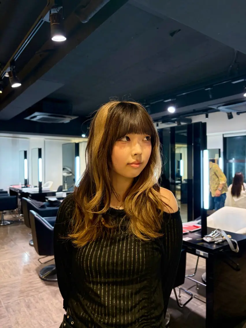セミロング カラー ヘアカラー 中川 蓮のヘアスタイル
