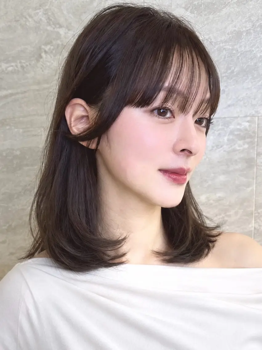 セミロング カラー カット ヘアカラー トリートメント 縮毛矯正/レイヤー /髪質改善/おばかんのヘアスタイル