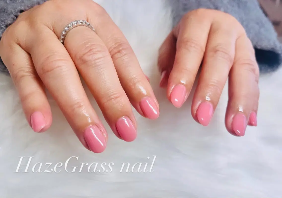 ネイル ワンカラーネイル 春ネイル ハンドネイル HazeGrass NAILのネイルデザイン