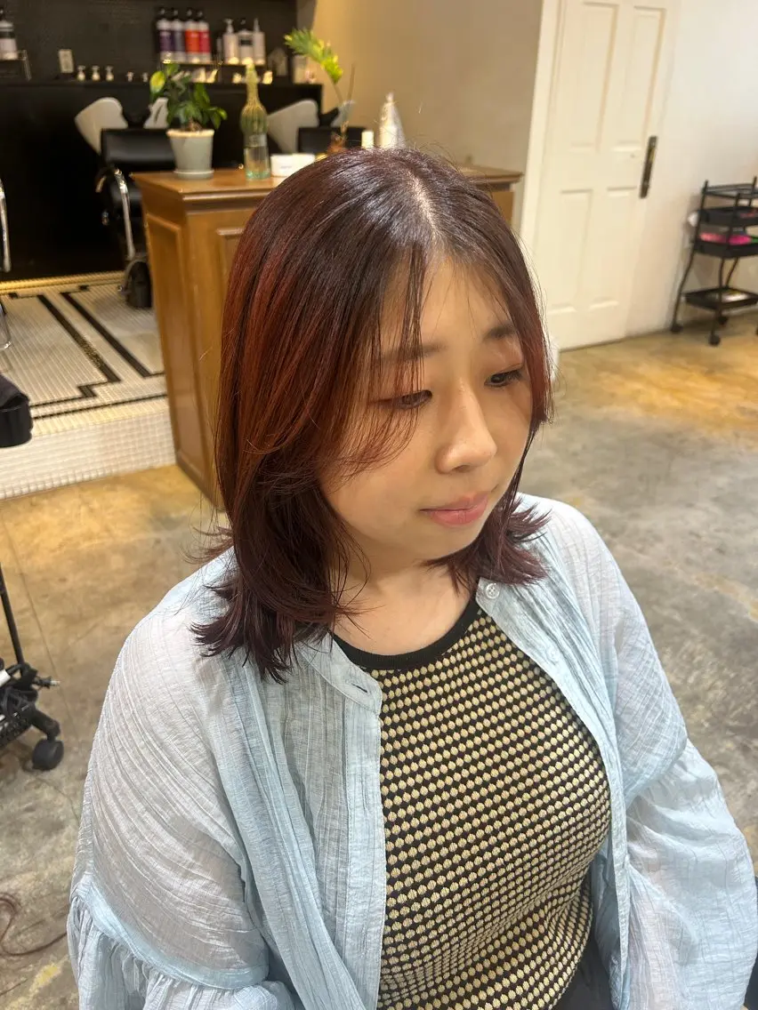 ミディアム カラー カット ヘアカラー ナチュラル大人っぽい スタイル　MAORIのヘアスタイル