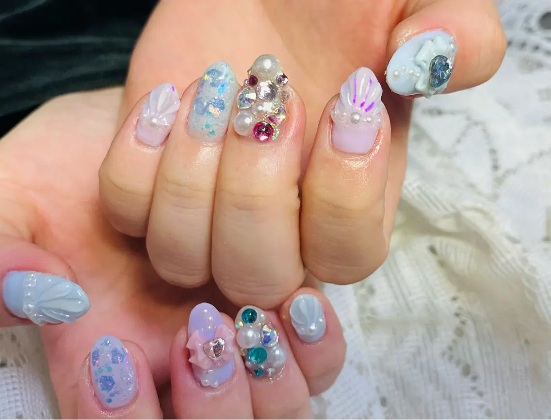 ネイル アートネイル 持ち込み 夏ネイル ベテランネイル cnc nailのネイルデザイン