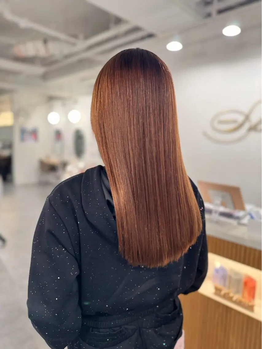 ロング 縮毛矯正 縮毛矯正 新垣 海斗のヘアスタイル