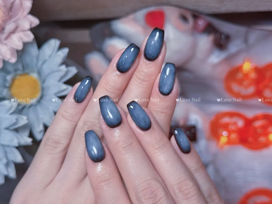 ネイル アートネイル オーロラネイル カジュアル クリアネイル 長さ出し Luxe Nail Salonのネイルデザイン