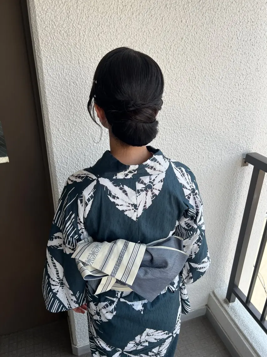 ミディアム 浴衣 ヘアセット 【カメレオン】 しょうた  みくꨄのヘアスタイル