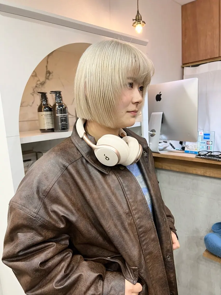 《黒髪→ハイトーン✨》トリプルカラー＋トリートメント🪄トリプルカラーorダブルカラー相談可能💞の写真