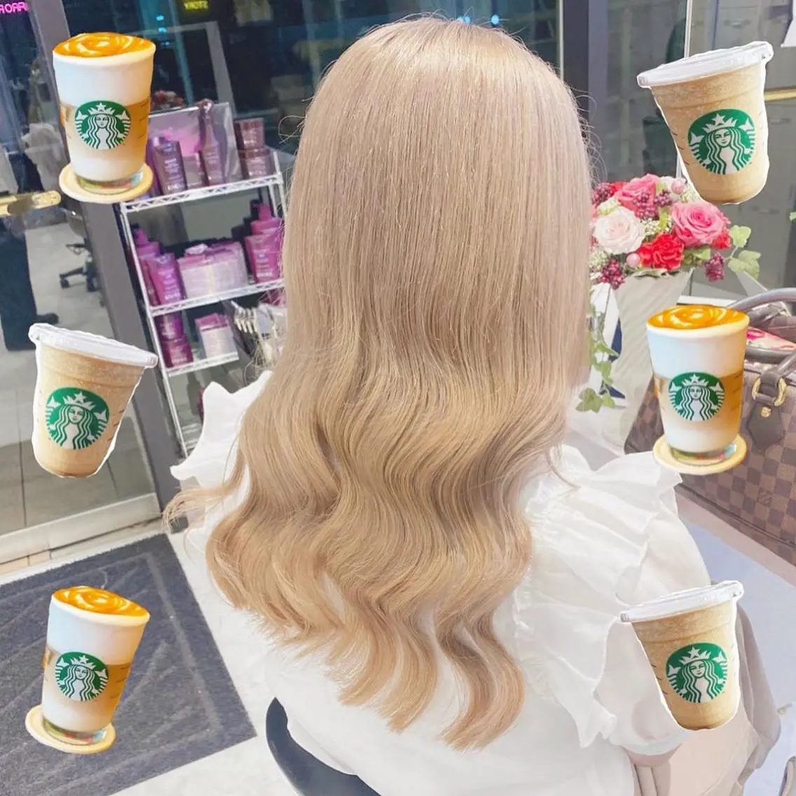 セミロング カラー ヘアカラー トリートメント ハイトーン特化💍 chloe💍韓国のヘアスタイル