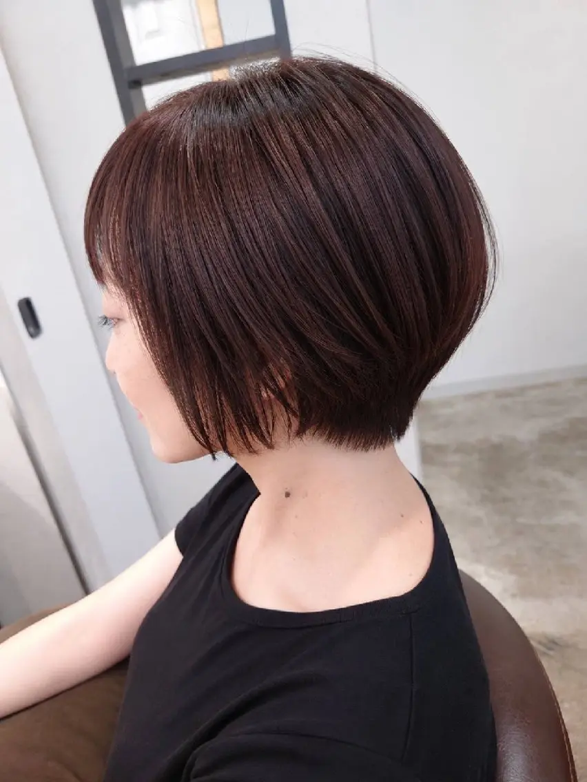 ショート ケアカラー 縮毛矯正💇艶髪 シノハラ✨髪質改善のヘアスタイル