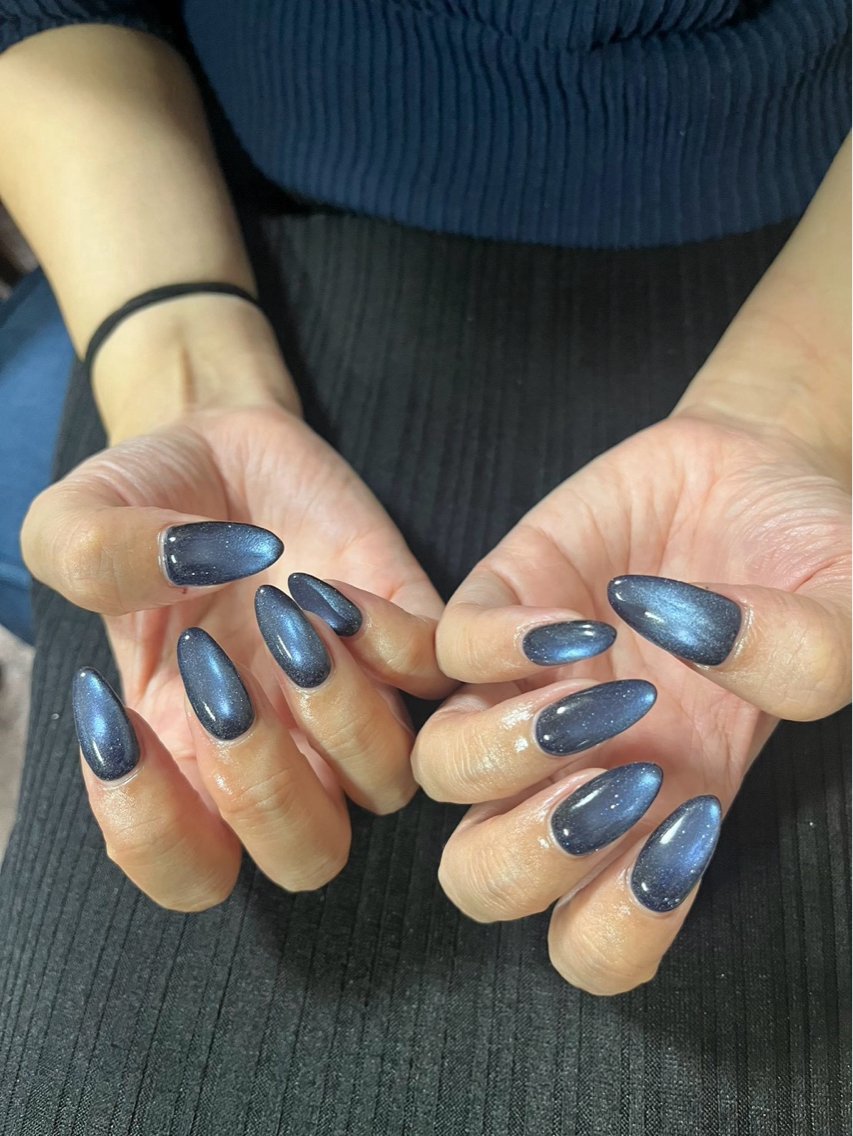 ネイル オーロラネイル フットネイル フレンチネイル ジェルネイル マグネットネイル ハンドネイル kiki nail たまプラーザのネイルデザイン