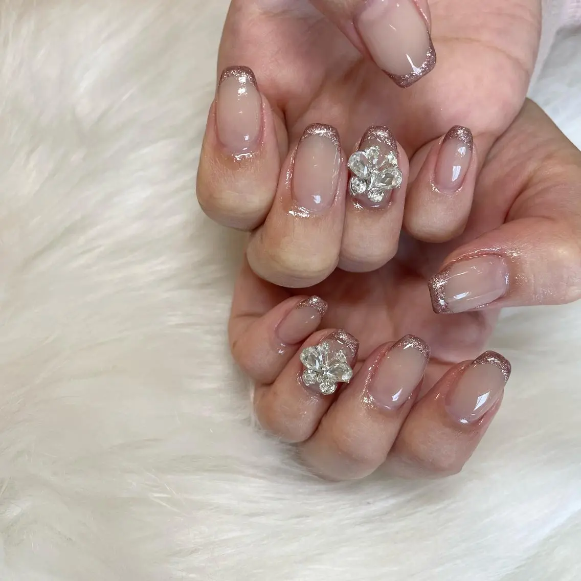 ネイル フレンチネイル ラメ(グリッター) Nail Salon Gummi.のネイルデザイン