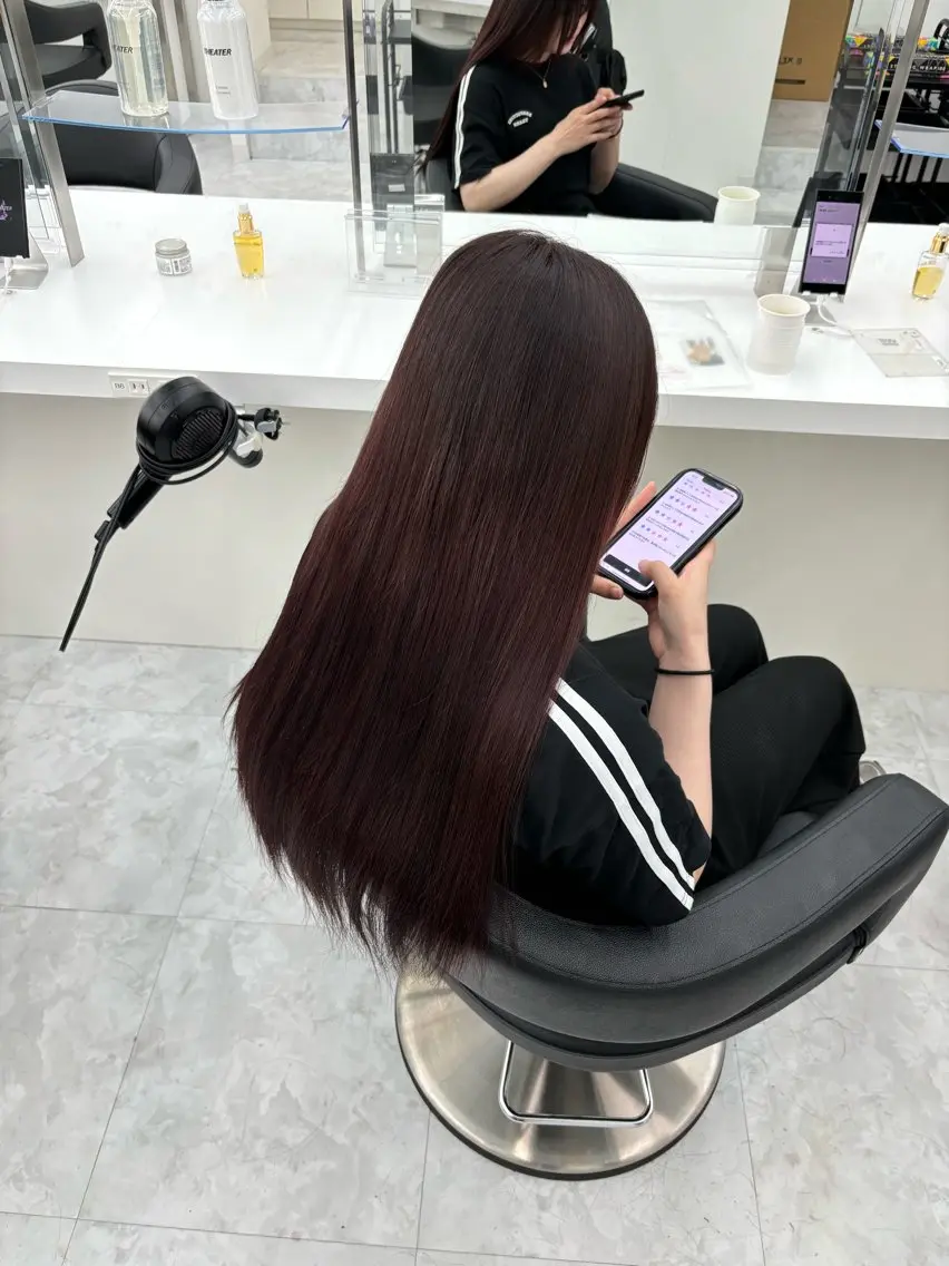 ロング カラー カット ヘアカラー ヘッドスパ ヘアセット 🫧韓国風透明感 ヘア🫧towaのヘアスタイル