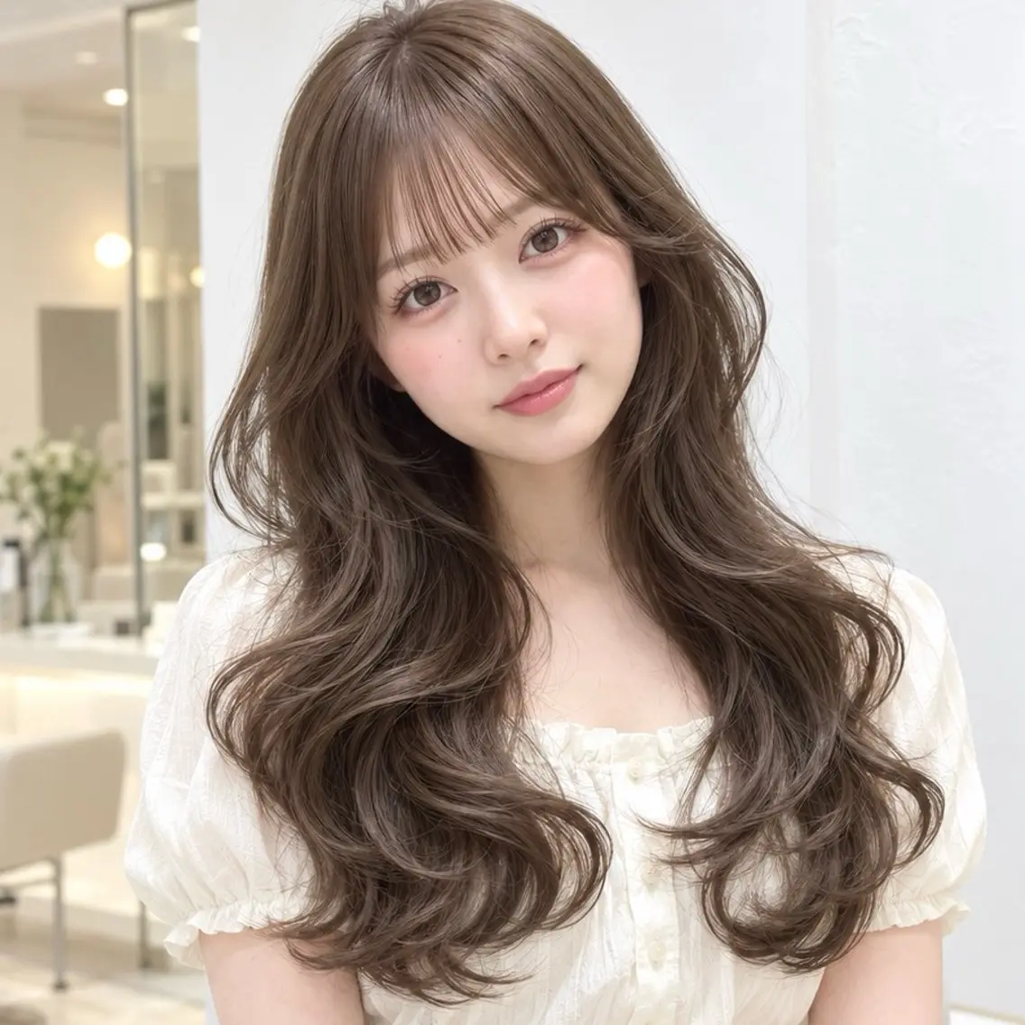 ロング カラー ブリーチ 透明感カラー ハイトーンカラー インナーカラー くびれヘア カット ヘアカラー トリートメント ♡mao♡/顔周り /透明感カラー🎀のヘアスタイル