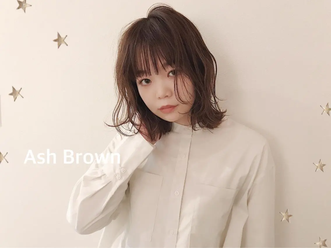 ミディアム カラー カット ヘアカラー 市川 千夏のヘアスタイル