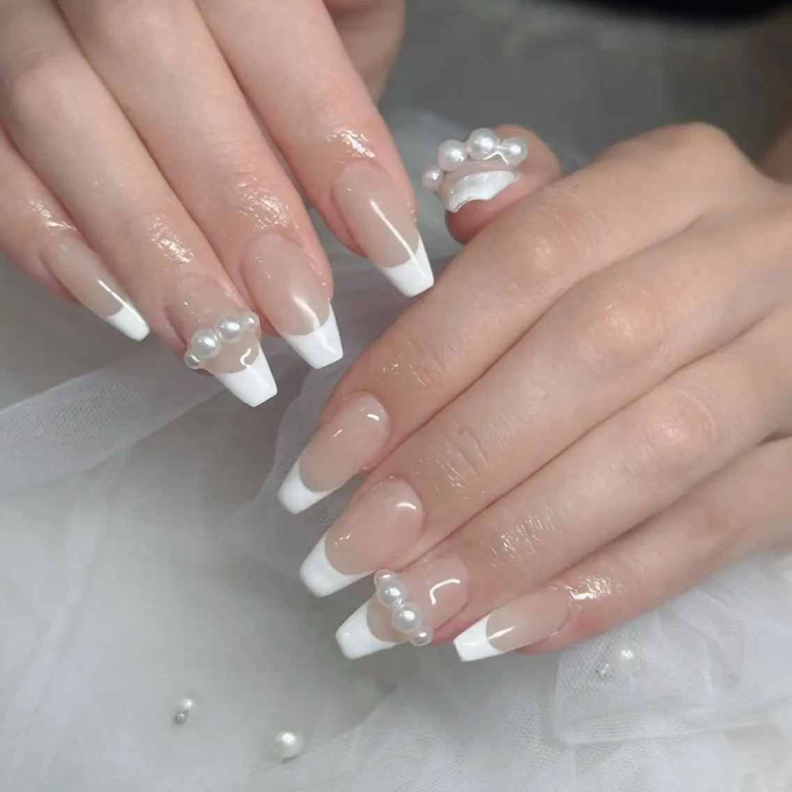 ネイル フットネイル フレンチネイル グラデーション 韓国ネイル ロングネイル ハンドネイル Hani Nail Salonのネイルデザイン
