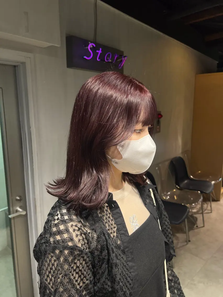 ミディアム カラー ヘアカラー NANAMI🩵 大人可愛い韓国ヘアのヘアスタイル