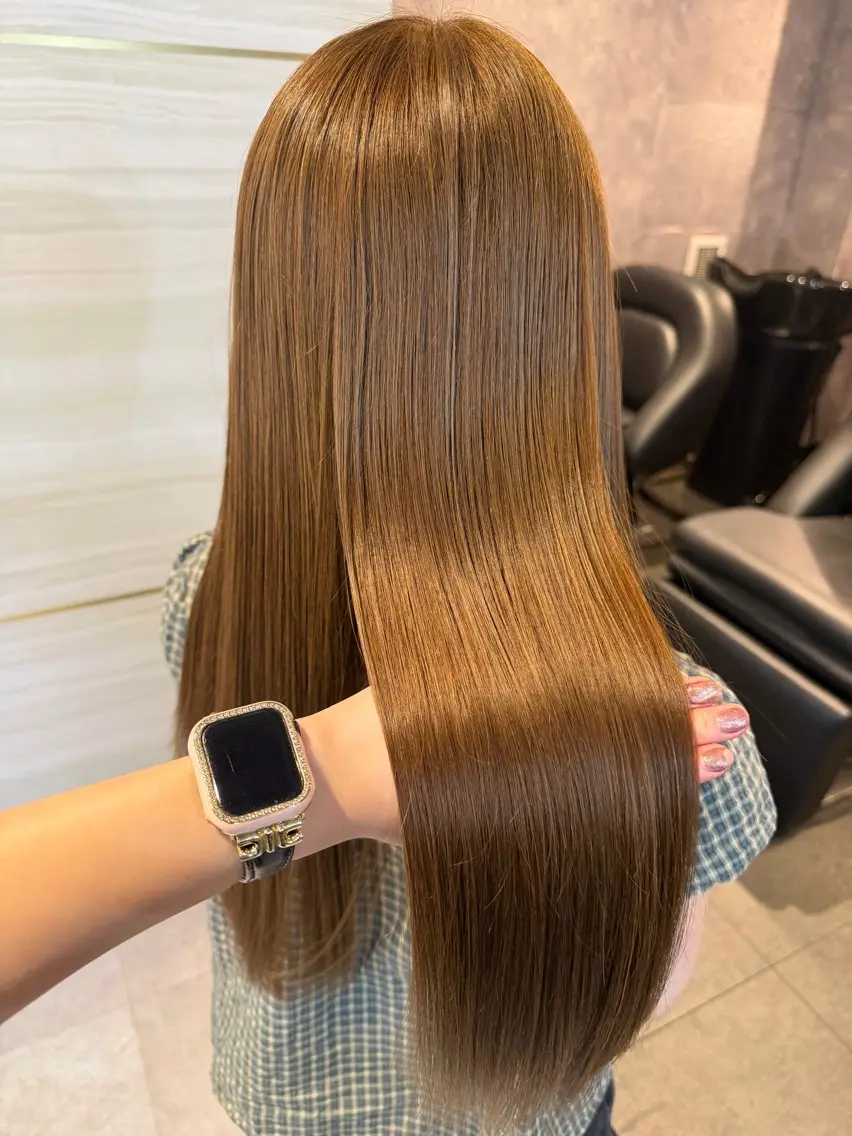 ロング カラー ベージュカラー ヘアカラー あみ/暗髪オリ ーブ特化🍃髪質改善のヘアスタイル