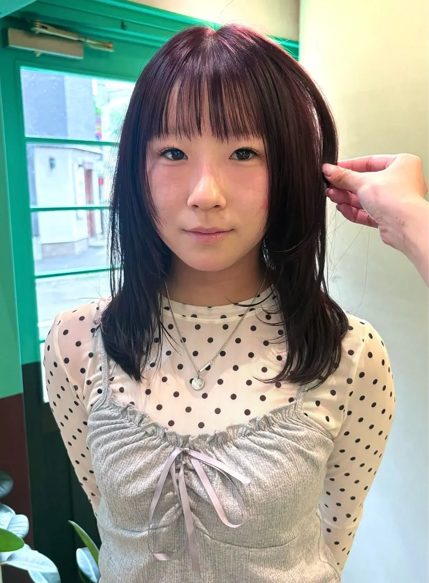 カラー ブリーチ ブリーチなしカラー 福田 梨七のヘアスタイル