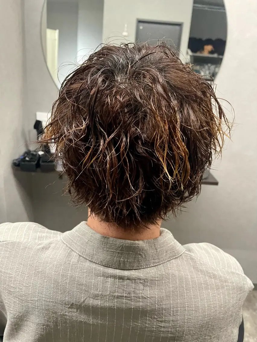 ショート パーマ メンズ カット パーマ ヘアセット 🌻ミラクル美容師 🌻✨クッポ✨のヘアスタイル