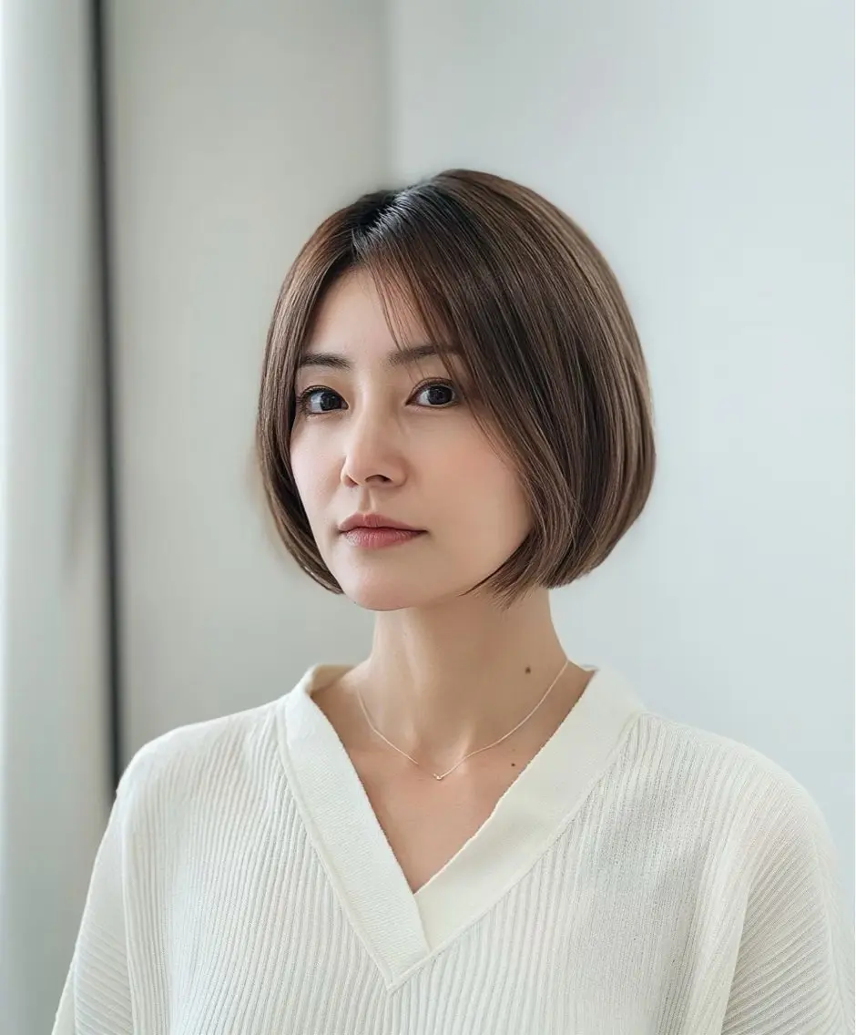 ショート 40代以降の 縮毛矯正専門家のヘアスタイル