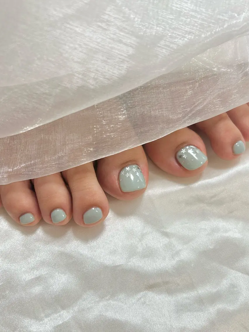 ネイル グリーン フットネイル Dallon nailのネイルデザイン