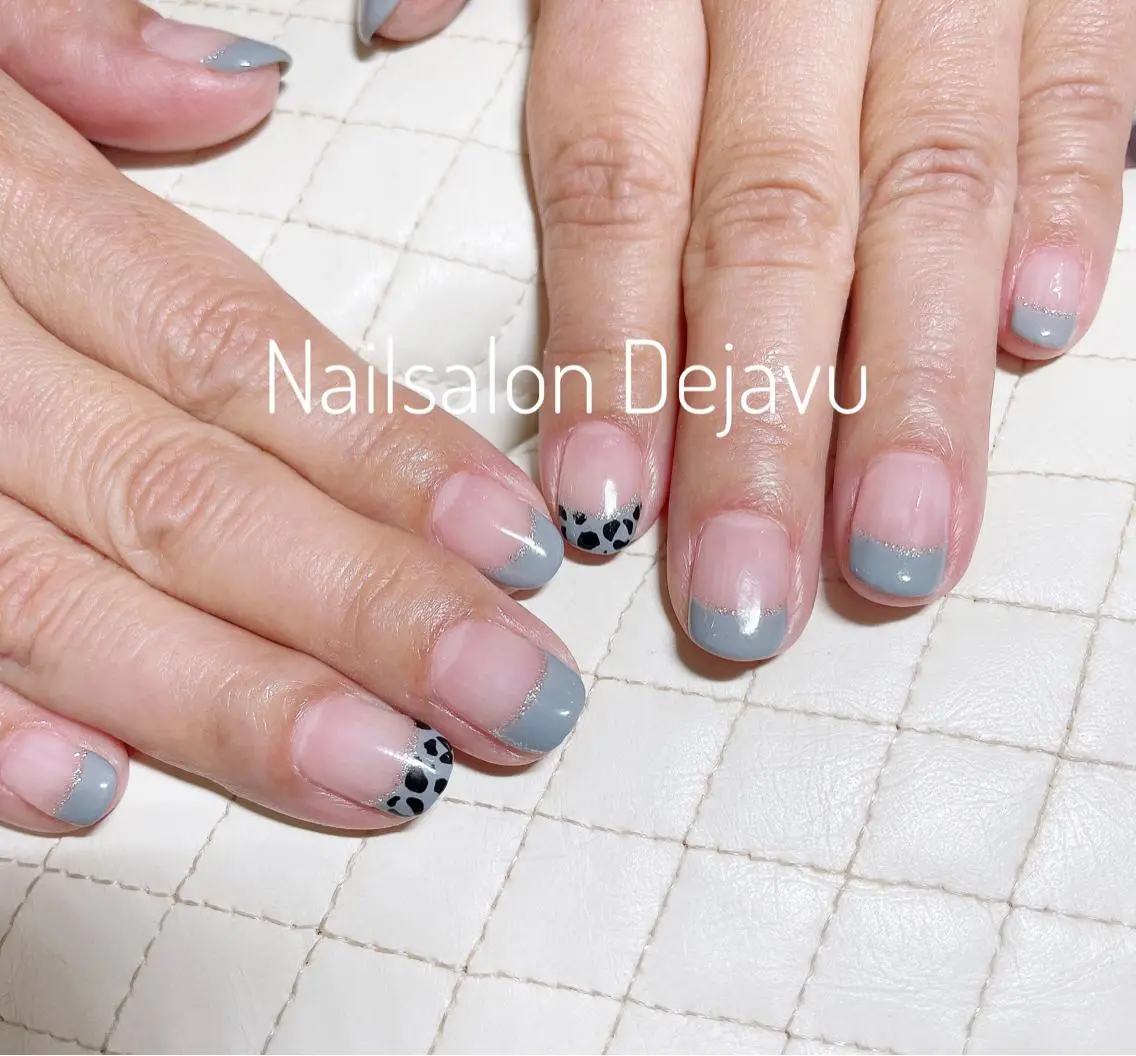 ネイル アニマル柄 アートネイル フレンチネイル ジェルネイル Nail salon Dejavu 🌿のネイルデザイン