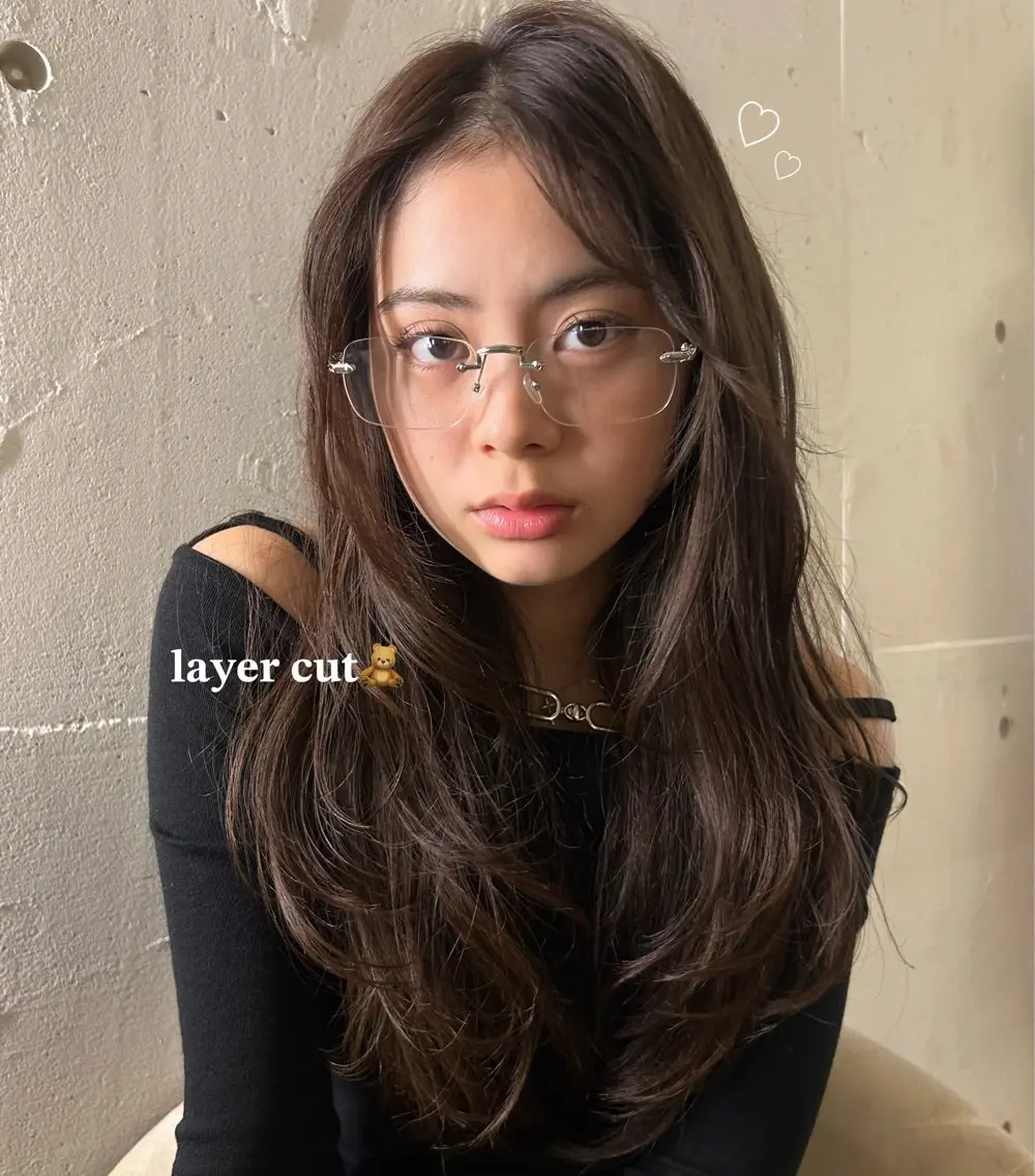 ロング カラー ブラウンカラー 透明感カラー レイヤーカット カット ヘアカラー トリートメント カットモデル募集🍒 りおのヘアスタイル
