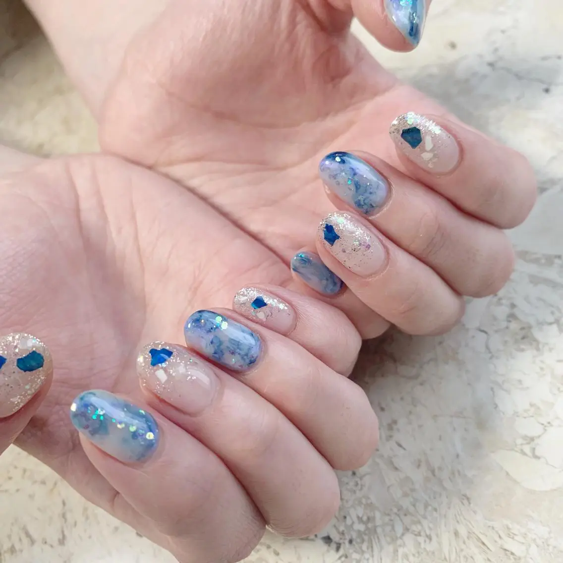 ネイル オーロラネイル ジェルネイル ハート 氷ネイル・うるうるネイル マグネットネイル ハンドネイル フットネイル nail salon mieux(ミュー)のマツエク・マツパデザイン