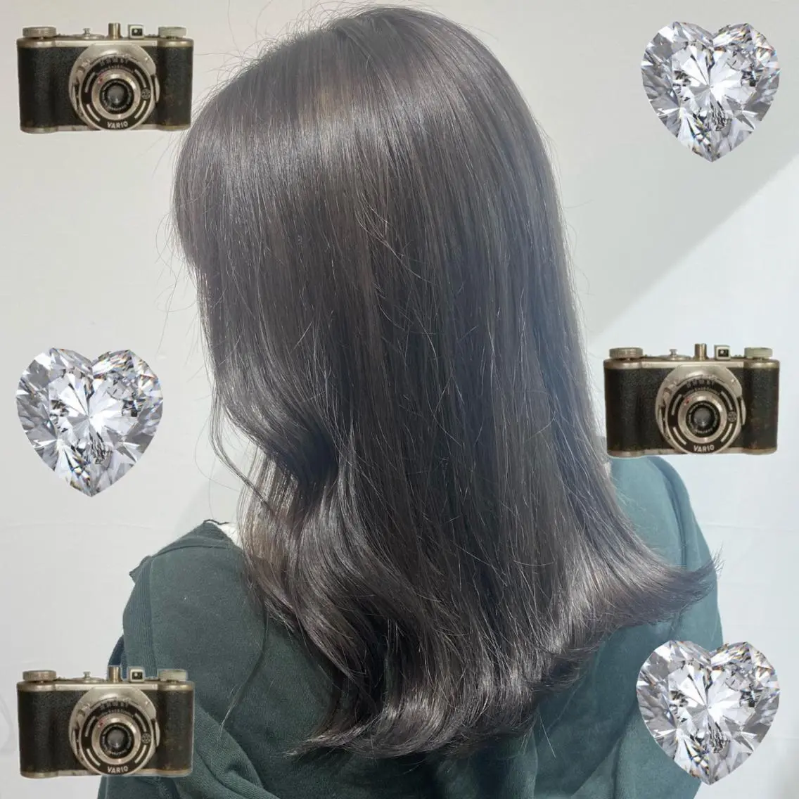 セミロング カラー ダークグレー ダークグレージュ グレージュ ヘアカラー 韓国ヘア特化 💟 ララア 💟のヘアスタイル