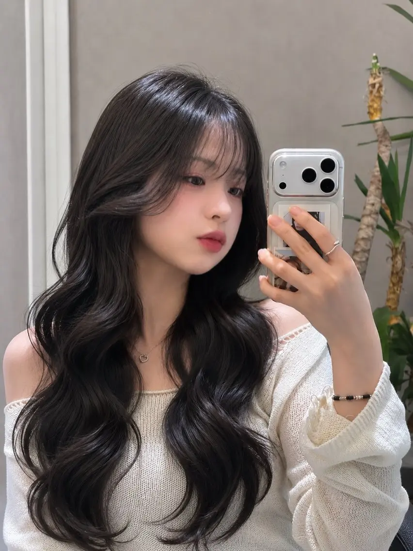 ロング ヨシンモリ 韓国風ヘア YUTO 韓国美容師 레이어드컷,韓国ヘアのヘアスタイル