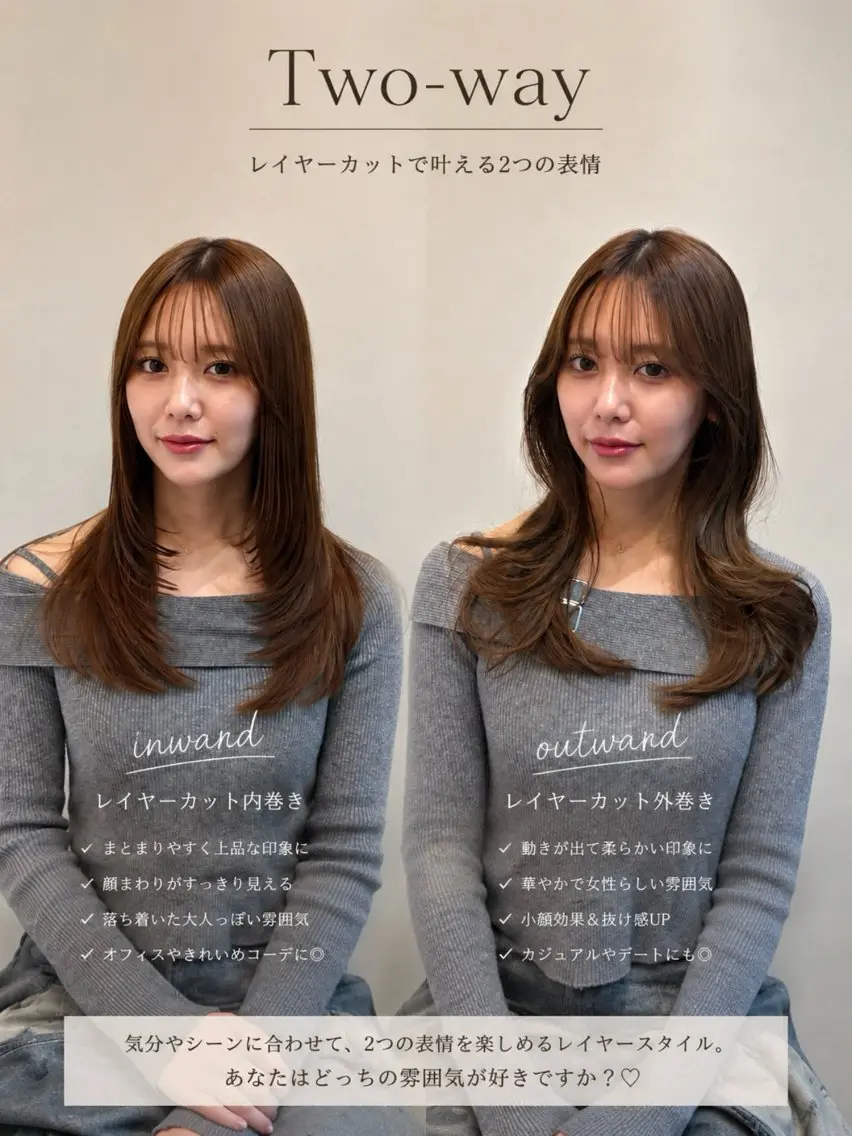 セミロング カラー 韓国風ヘア レイヤーカット カット ヘアセット 顔周りだけで垢抜ける レイヤー/小池　祐のヘアスタイル