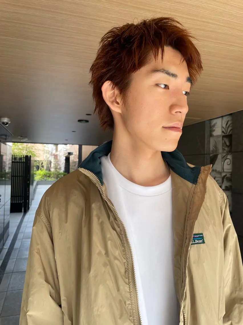 ショート カラー オレンジ ショートヘア 森田 博樹のヘアスタイル