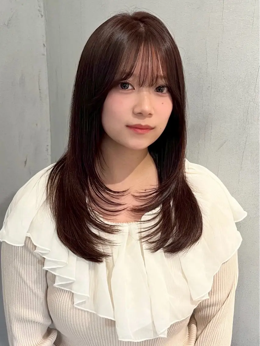 ロング カット ヘアカラー トリートメント 𝙆𝙖𝙞🎀🩶 レイヤー/縮毛矯正のヘアスタイル