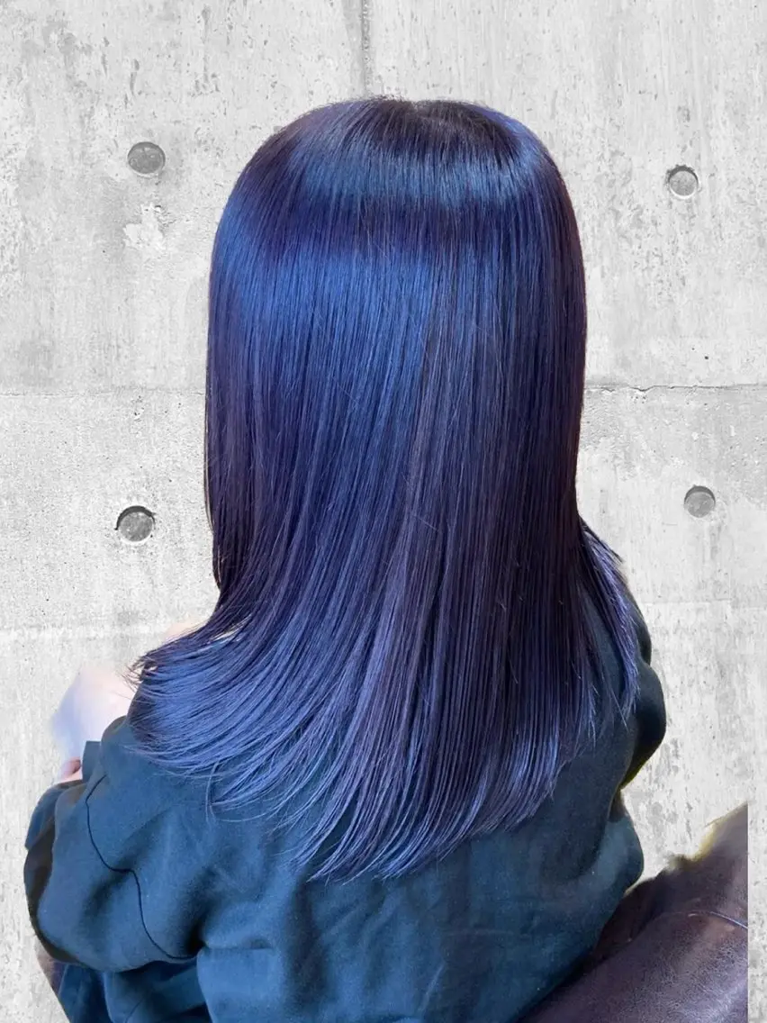 ミディアム カラー ブルーカラー ラベンダーカラー カット トリートメント Miku🪄💫 フェイスレイヤーのヘアスタイル