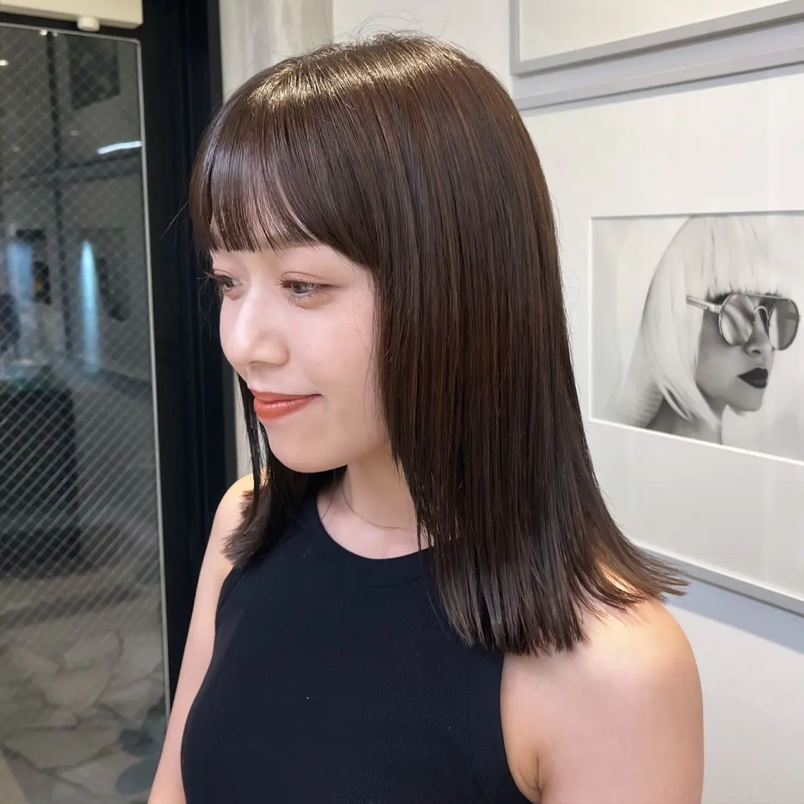 ミディアム カラー ベージュカラー ブラウンカラー 透明感カラー グレージュ ナチュラルブラウン カット ヘアカラー トリートメント ヘッドスパ ヘアセット カジュアルを女っぽく 𝗮𝘆𝗮𝗰𝗼のヘアスタイル
