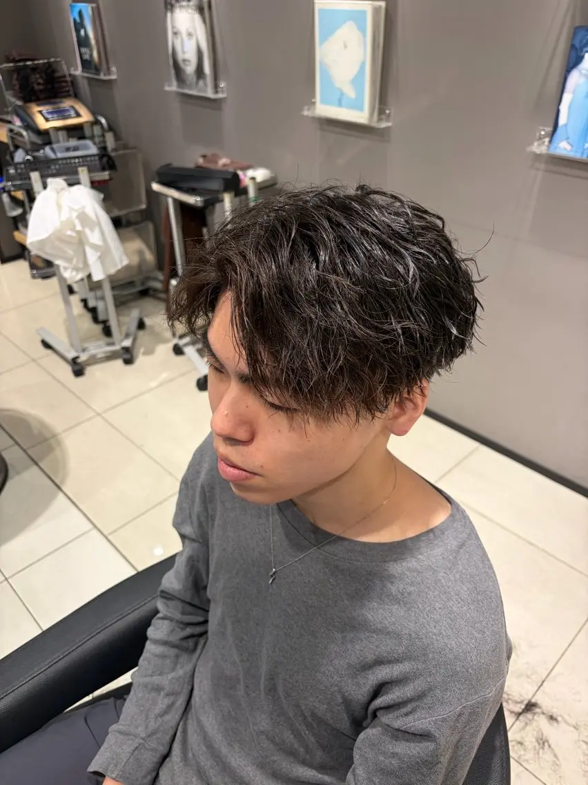パーマ メンズ メンズパーマ 刈り上げ 関内/メンズパーマ/ 男性専門/菊池蒼大のヘアスタイル