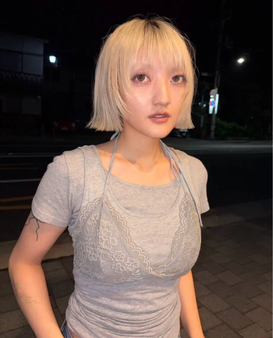 ミディアム ボブレイヤー ボブ レイヤーカット 藤原 直希のヘアスタイル