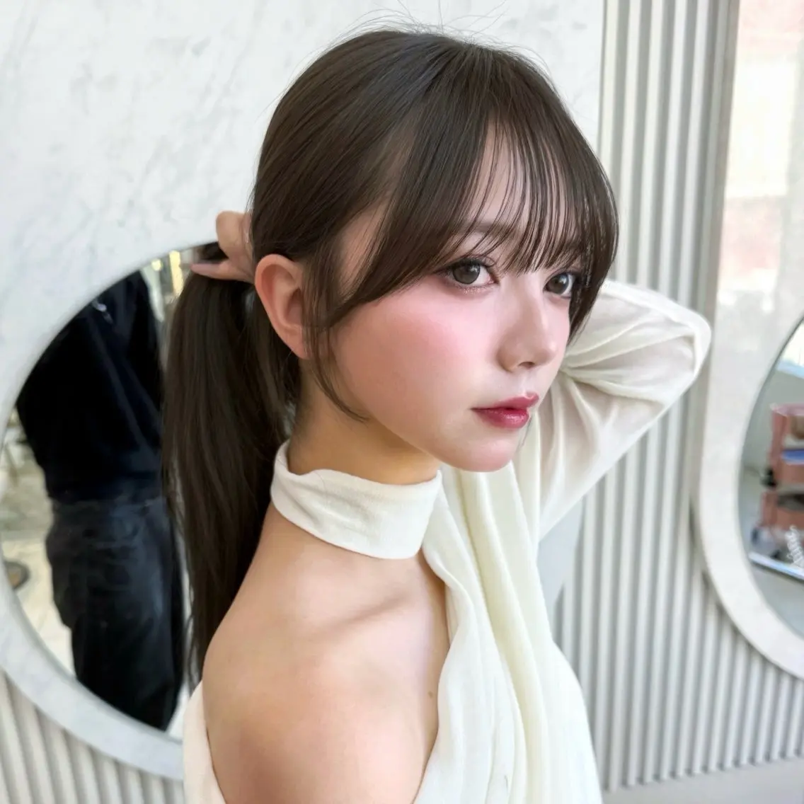 ミディアム カット トリートメント 似合わせレイヤー/ 透明感カラーのヘアスタイル