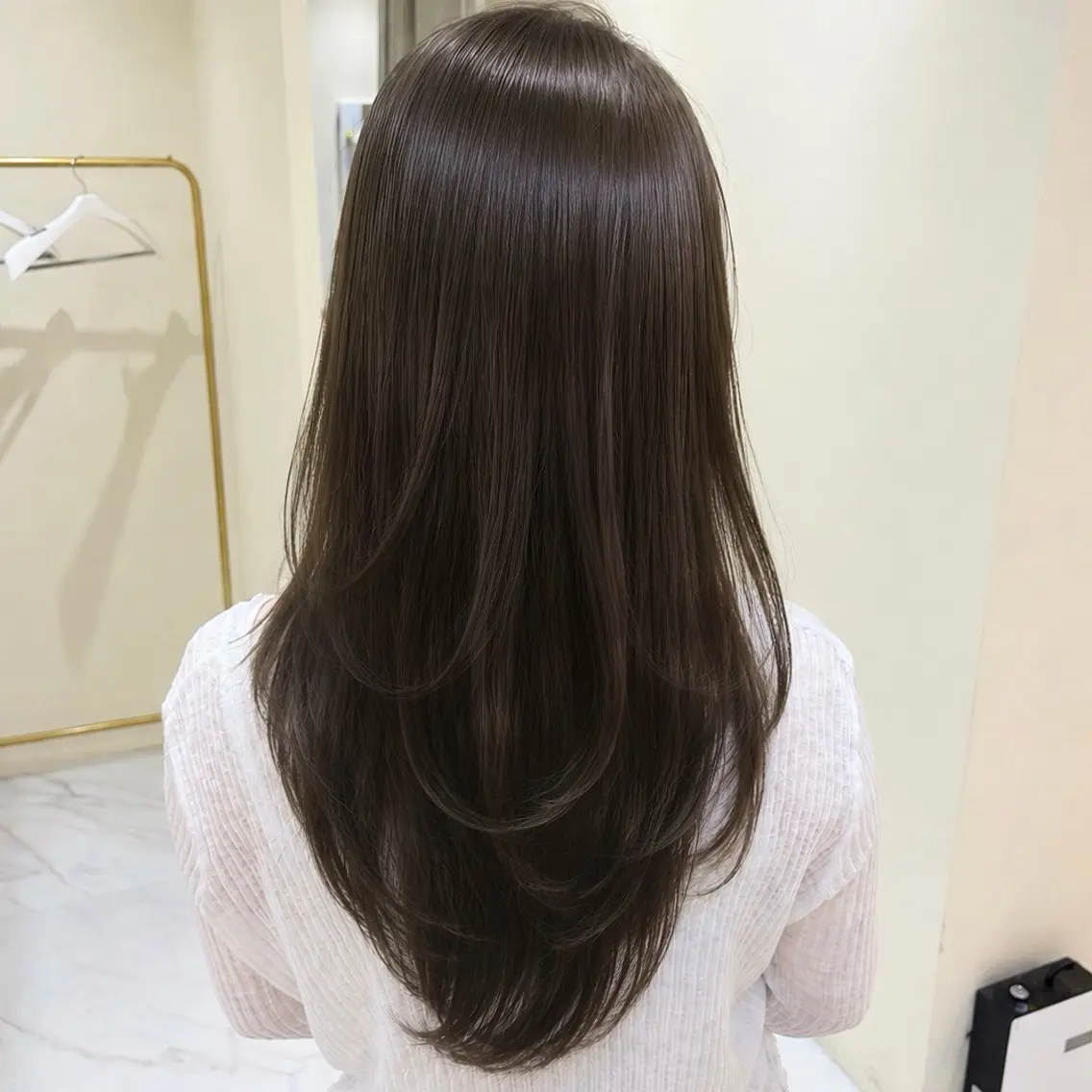 ロング レイヤーカット カット ヘアカラー 韓国レイヤーカット/ オリーブ/toa🕊のヘアスタイル