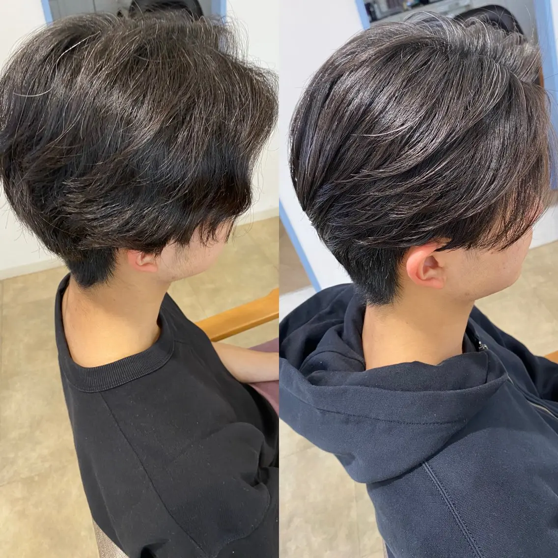ショート パーマ メンズ 学生（メンズ向け） ボブ 入学式 学生 髪質改善 饒平名 知也のヘアスタイル