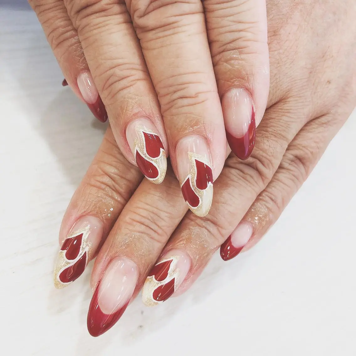 ネイル フレンチネイル ハート バレンタイン Nail salon Stellaのネイルデザイン