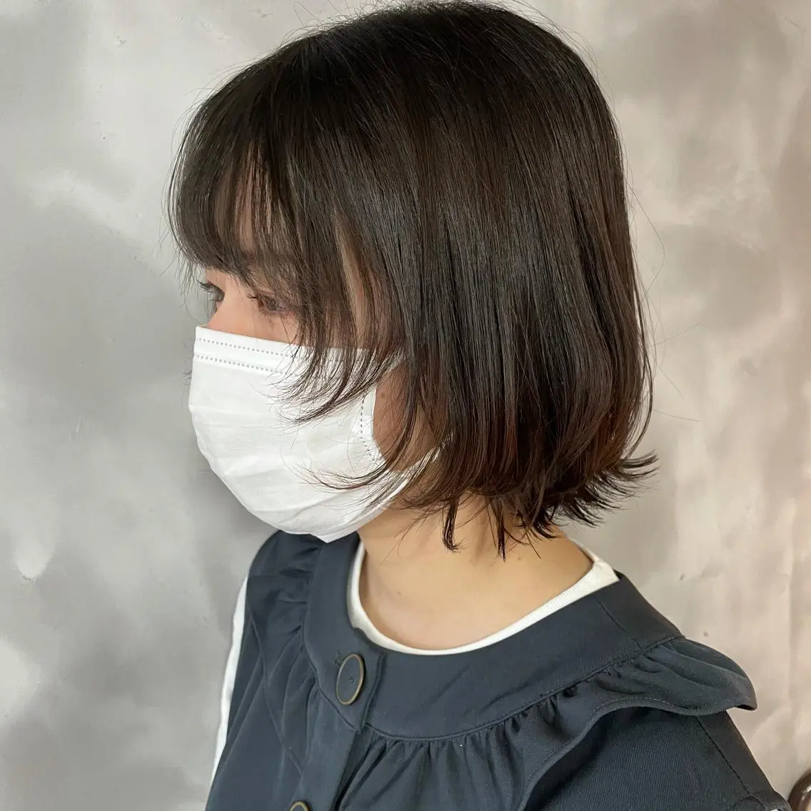 ミディアム ボブ 顔周りカット レイヤーカット ウルフカット ウルフ レイヤー パーマ🪐MANAのヘアスタイル