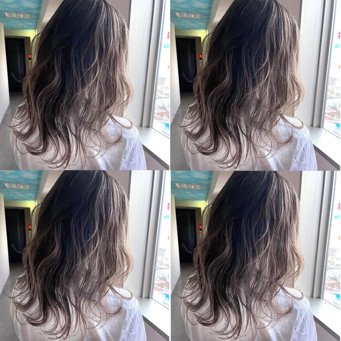 セミロング カラー レイヤーカット ヘアカラー 松井那津子 /ハイライトブリーチのヘアスタイル