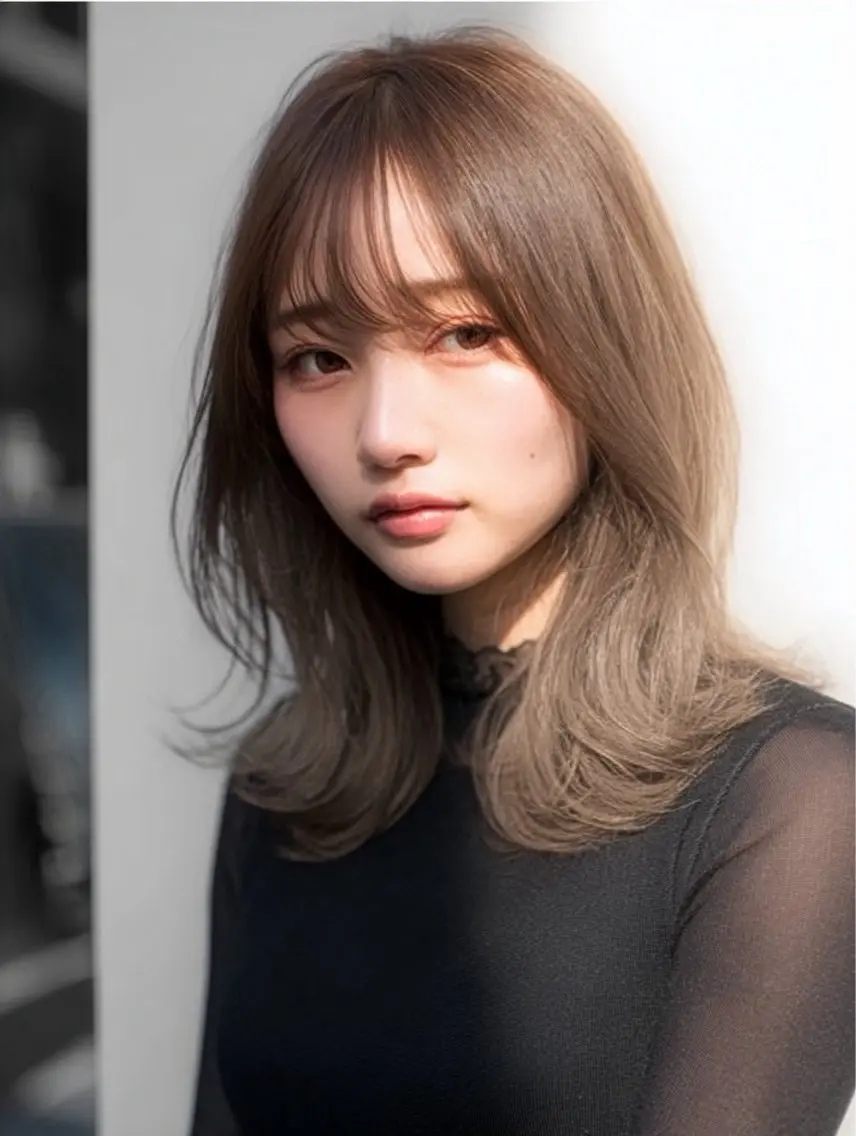 セミロング ヘアカラー 絶対綺麗な暖色カラー 🎯あります✨増渕✨のヘアスタイル