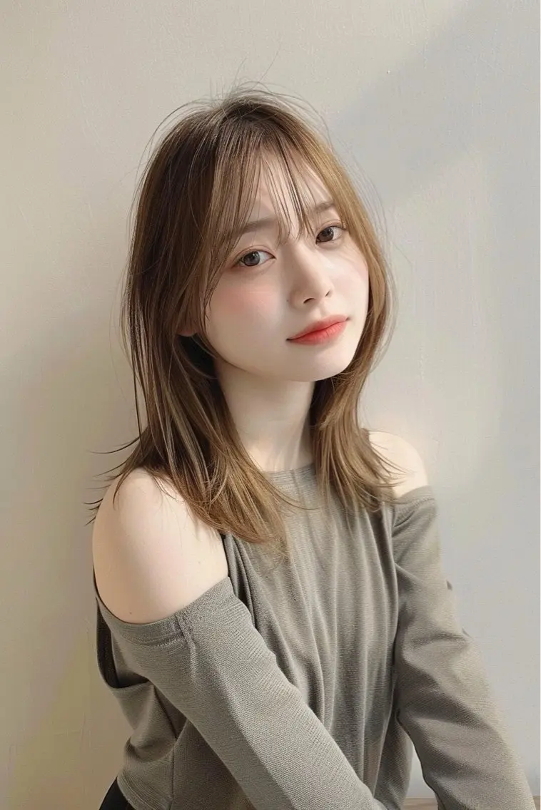 ミディアム カラー カット ヘアカラー トリートメント 透明感カラー/ブリー チ/shori/店長のヘアスタイル