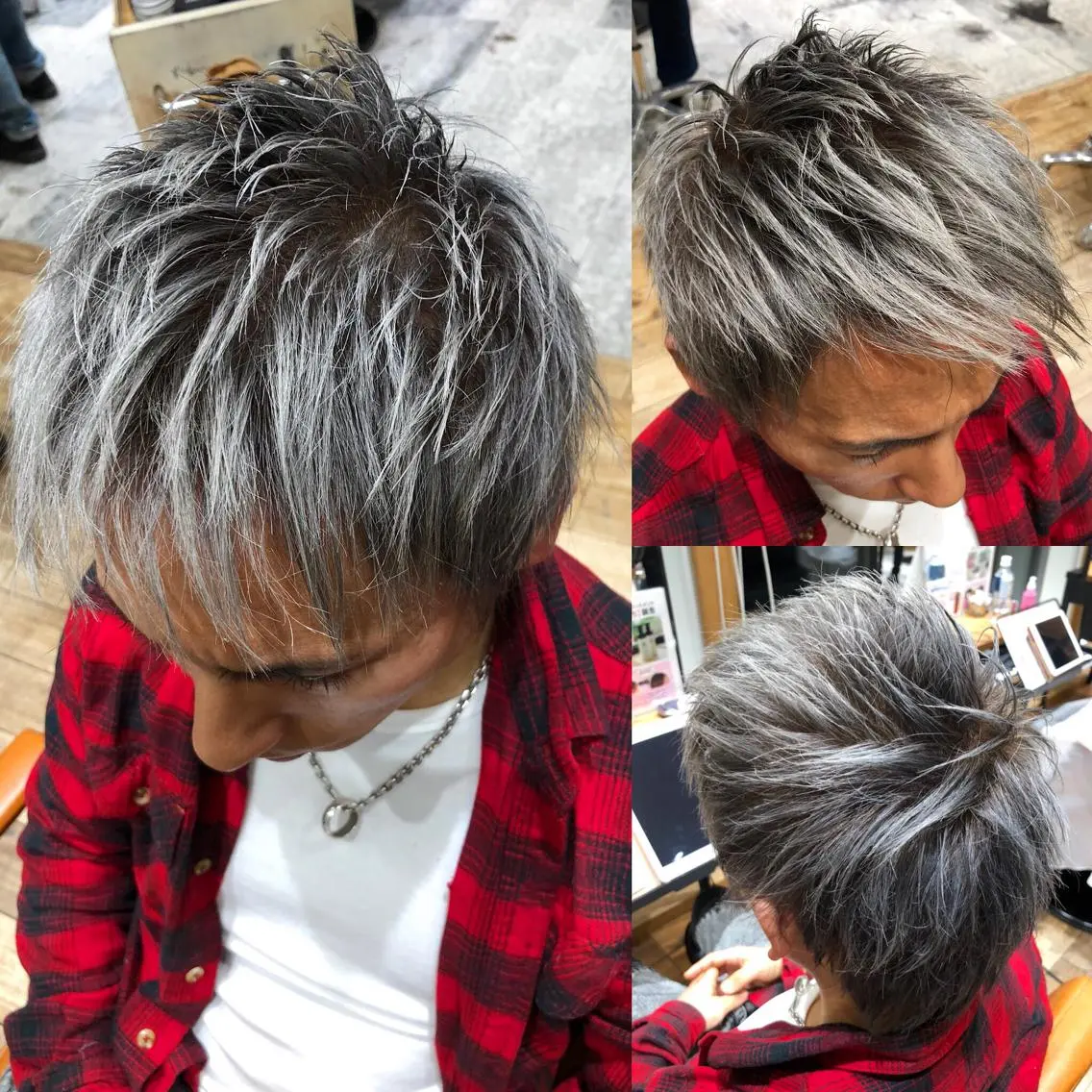 ショート メンズ メンズブリーチ Soleria 田中慎一のヘアスタイル