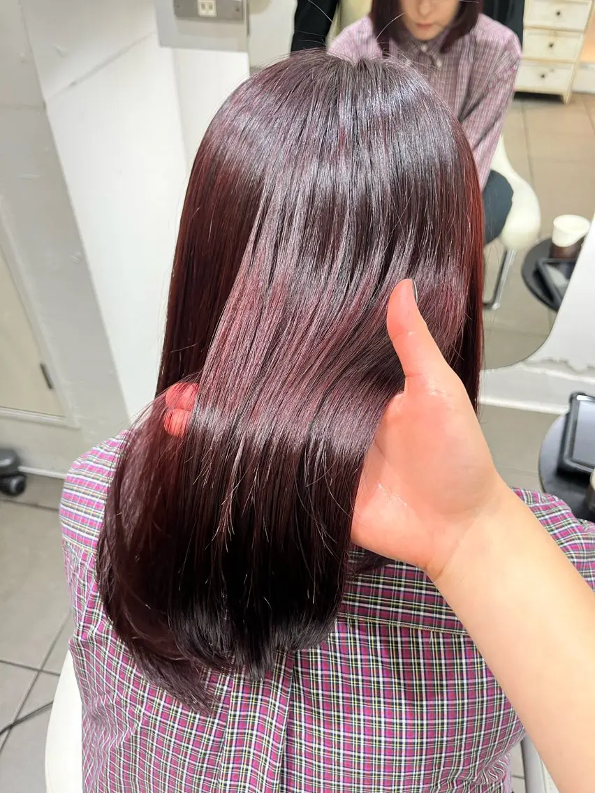 ロング カラー カット ヘアカラー トリートメント 透明感カラーショート ボブツムギ♡のヘアスタイル