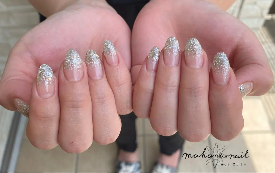 ネイル ラメ(グリッター) ラメグラデーション mahana nailのネイルデザイン