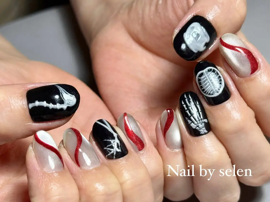 ネイル アートネイル オーロラネイル ジェルネイル グラデーション マグネットネイル ハンドネイル Nail by selenのネイルデザイン